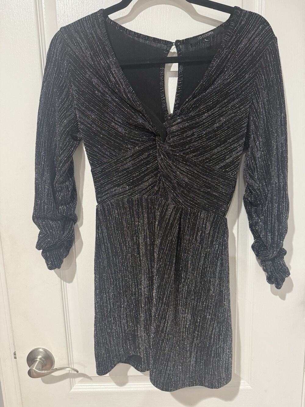 Silver/Black Size Small Romper Sparkle Long Sleeve - Picture 1 of 11